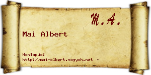 Mai Albert névjegykártya